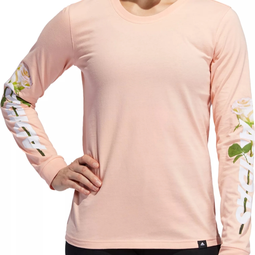 Adidas Women’s Rose Long Sleeve Shirt Peach Color